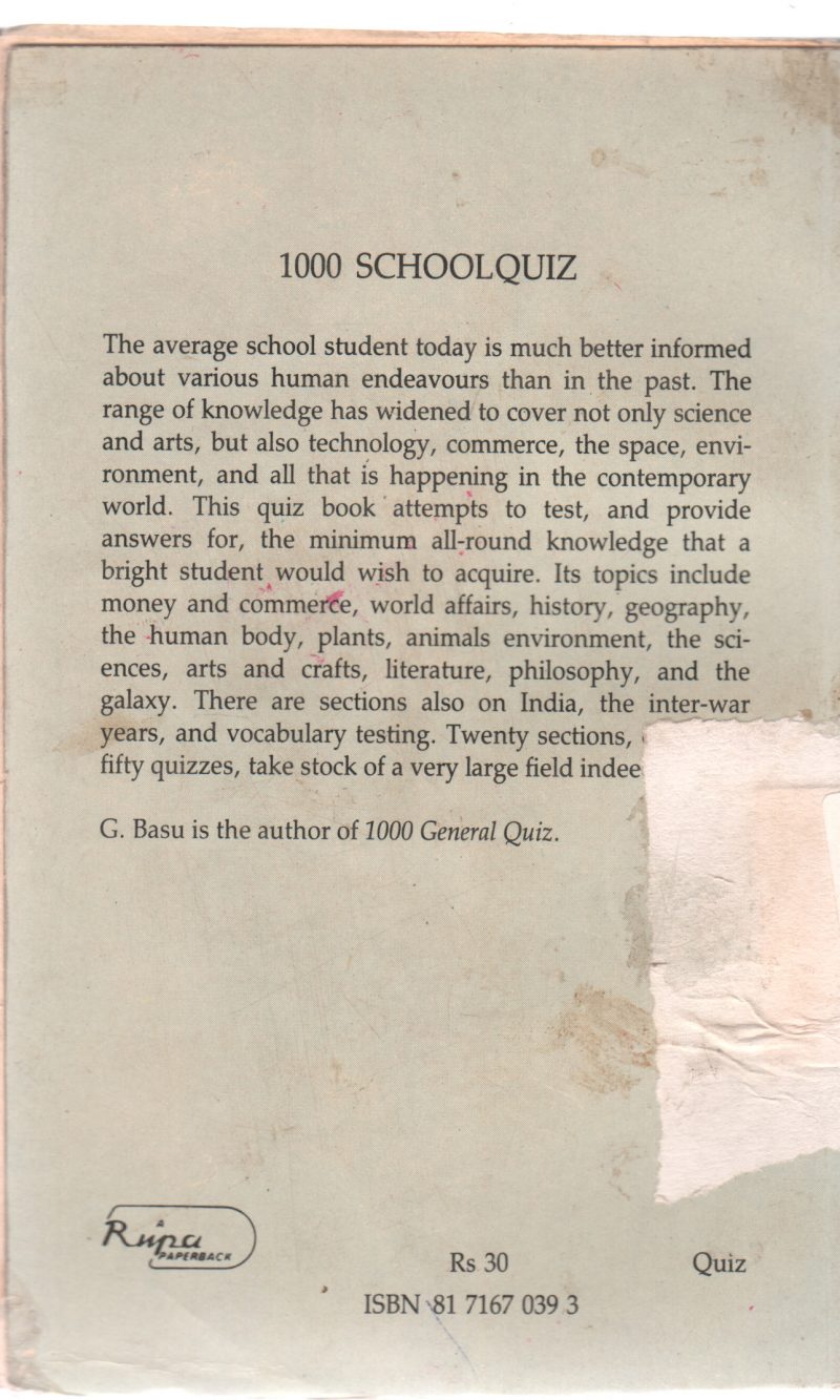 1000 SCHOOL QUIZ BY G. BASU - Image 2