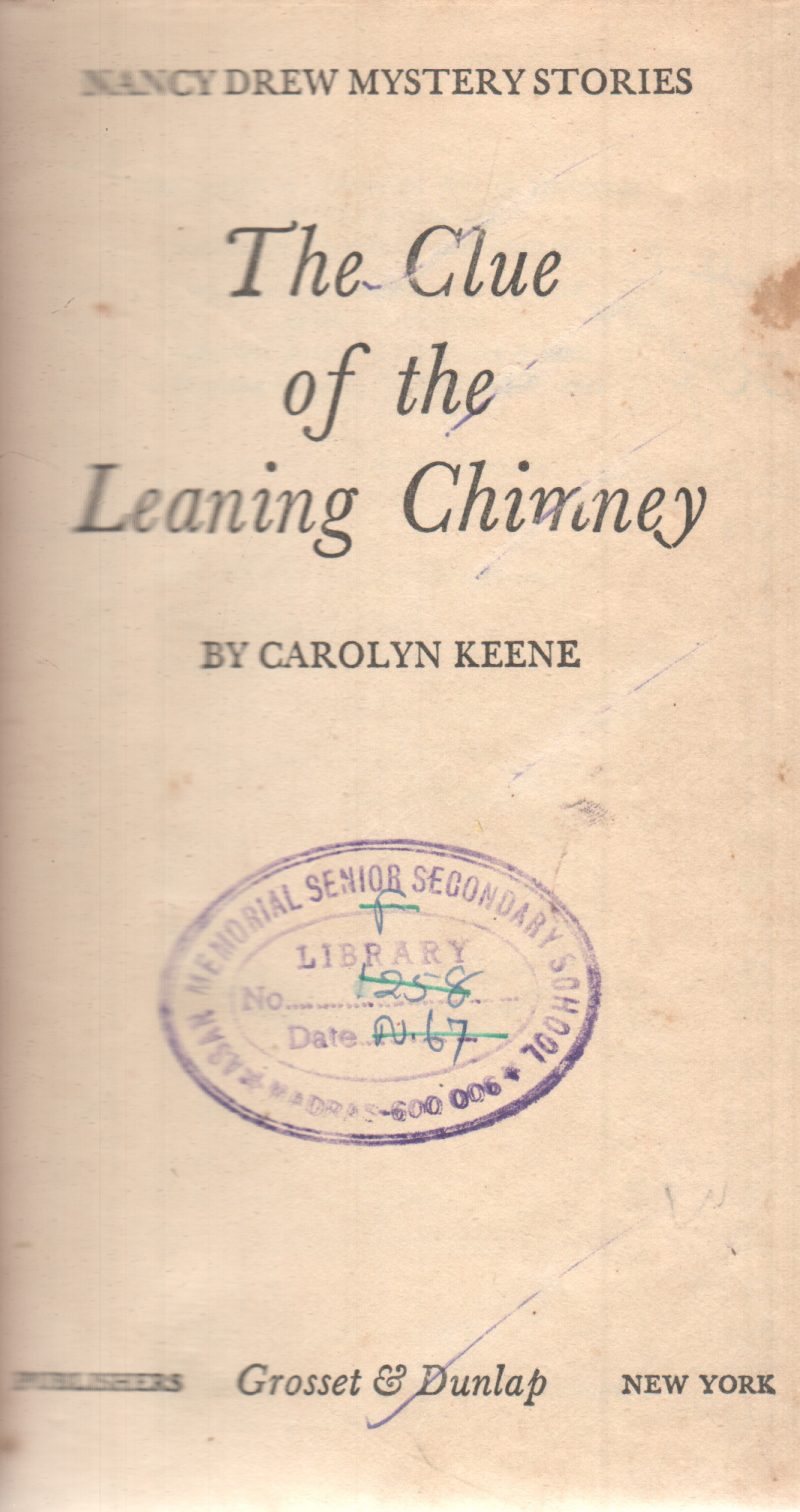 THE CLUE OF THE LEANING CHIMNEY BY CAROLYN KEENE