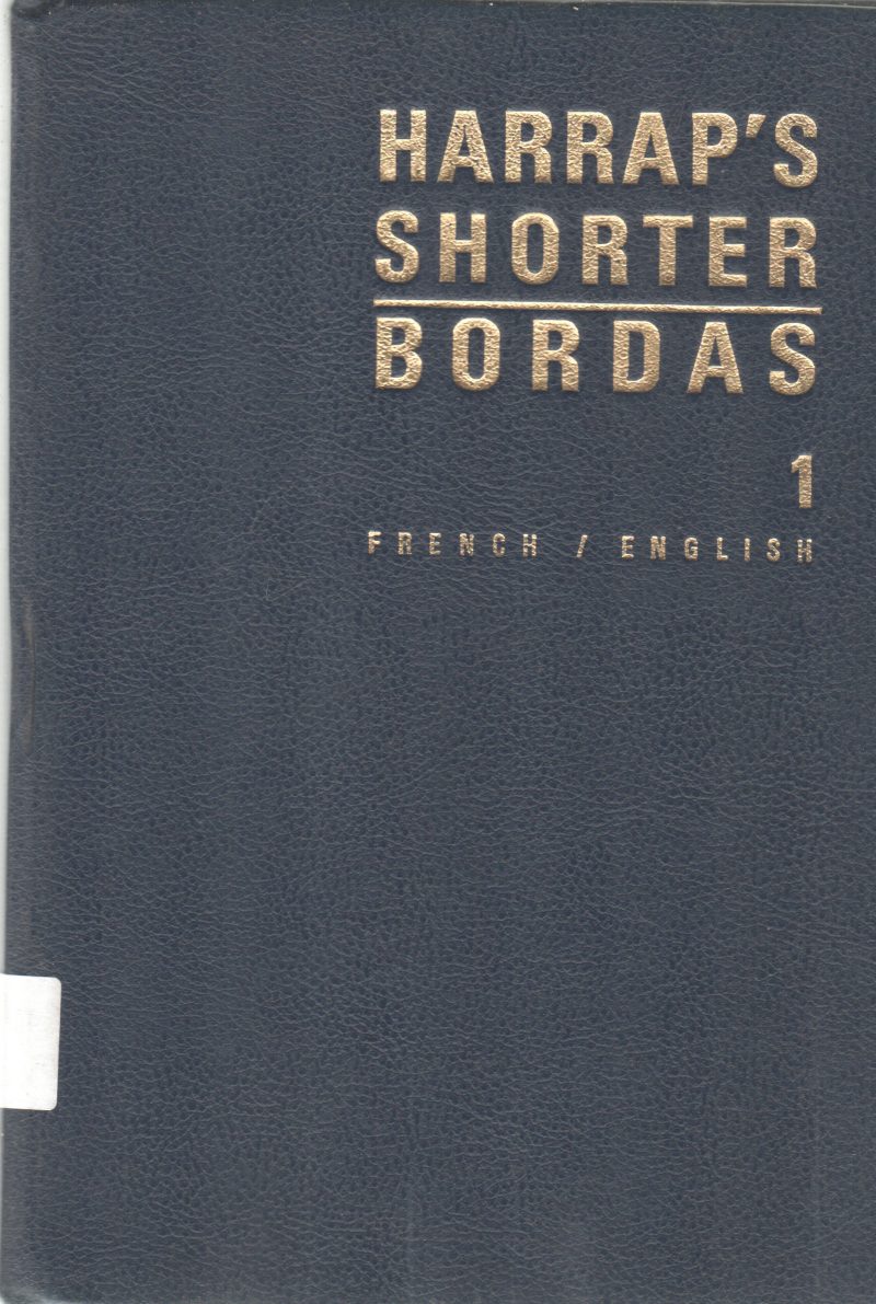 HARRAP'S SHORTER BORDAS 1