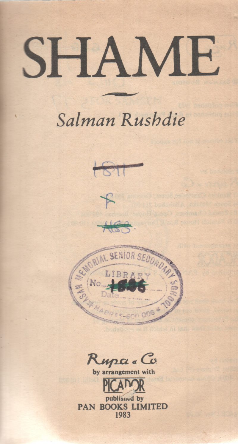 SHAME BY SALMAN RUSHDIE