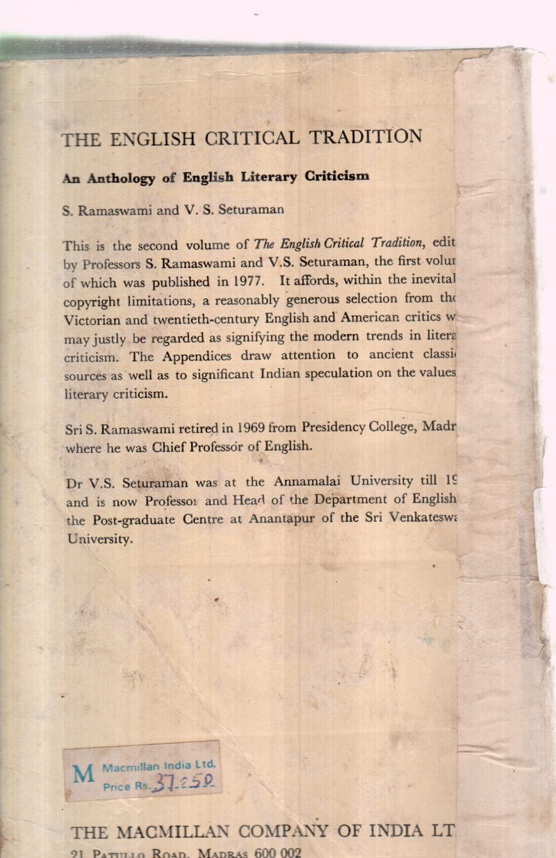 THE ENGLISH CRITICAL TRADITION BY MACMILLAN - Image 2