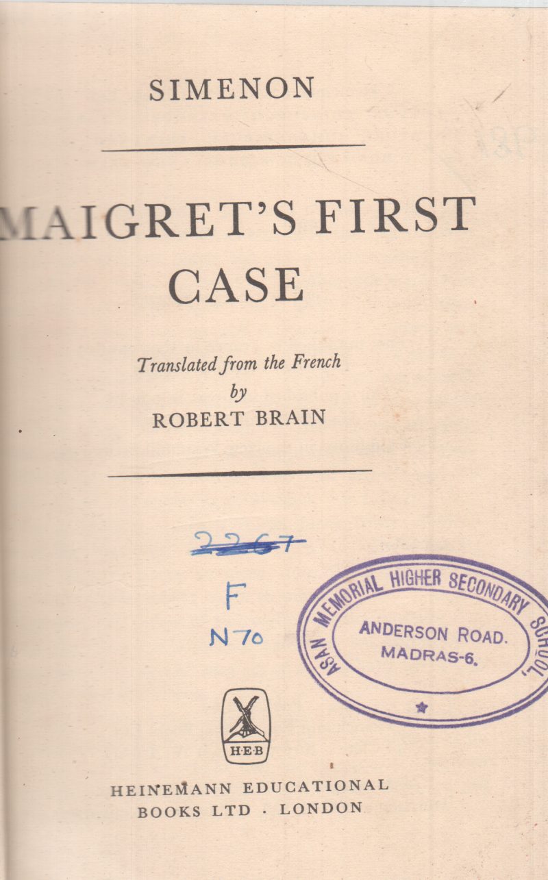 MAIGRET'S FIRST CASE BY SIMENON