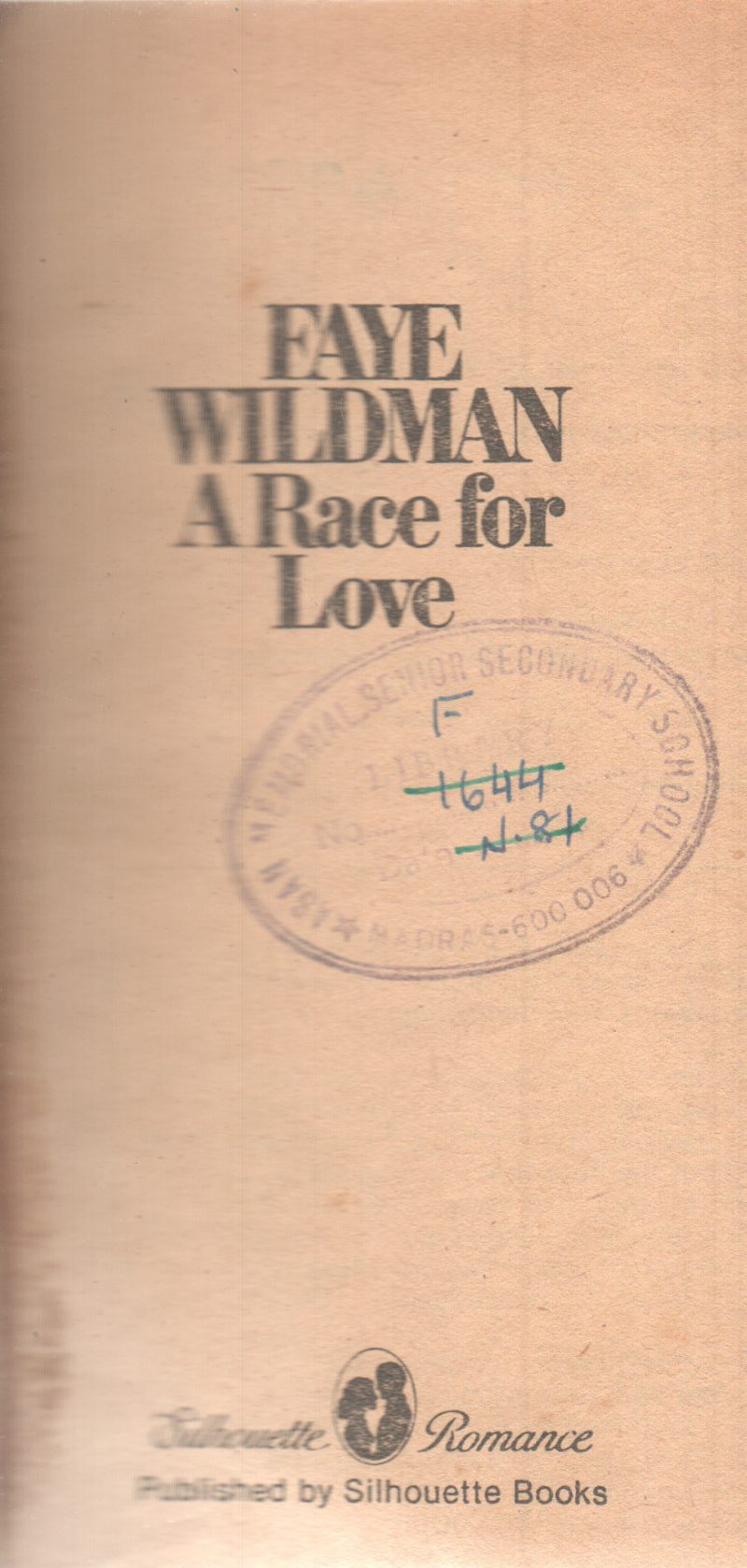 A RACE FOR LOVE BY FAYE WILDMAN