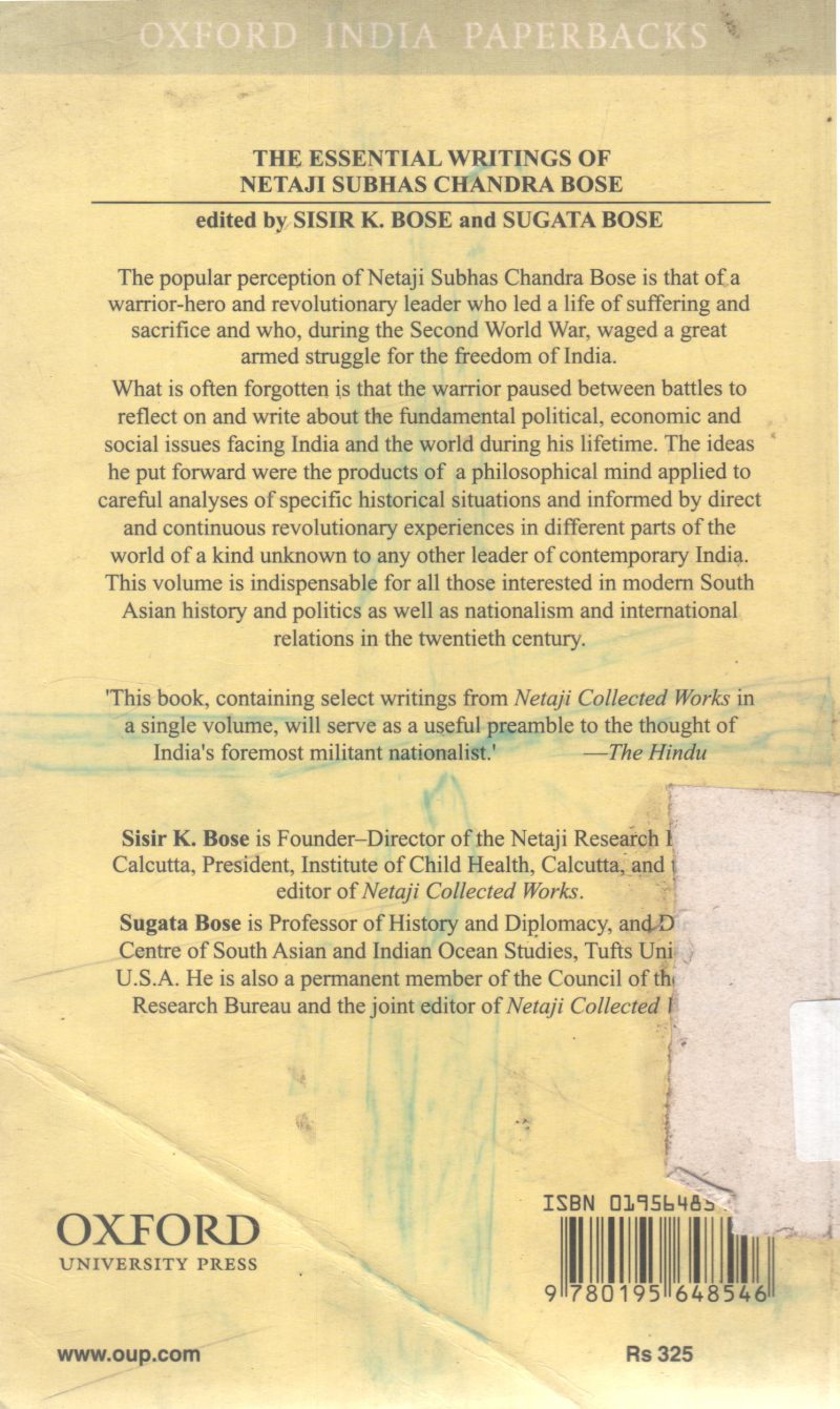 THE ESSENTIAL WRITINGS OF NETAJI SUBHAS CHANDRA BOSE - Image 2