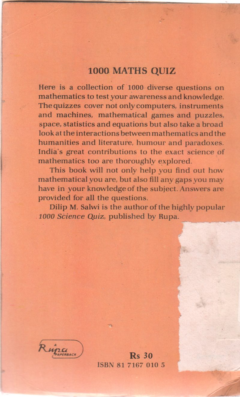 1000 MATHS QUIZ BY DILIP M. SALWI - Image 2
