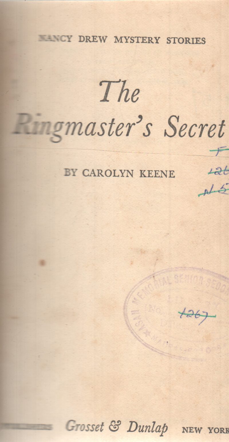 THE RINGMASTER'S SECRET BY CAROLYN KEENE