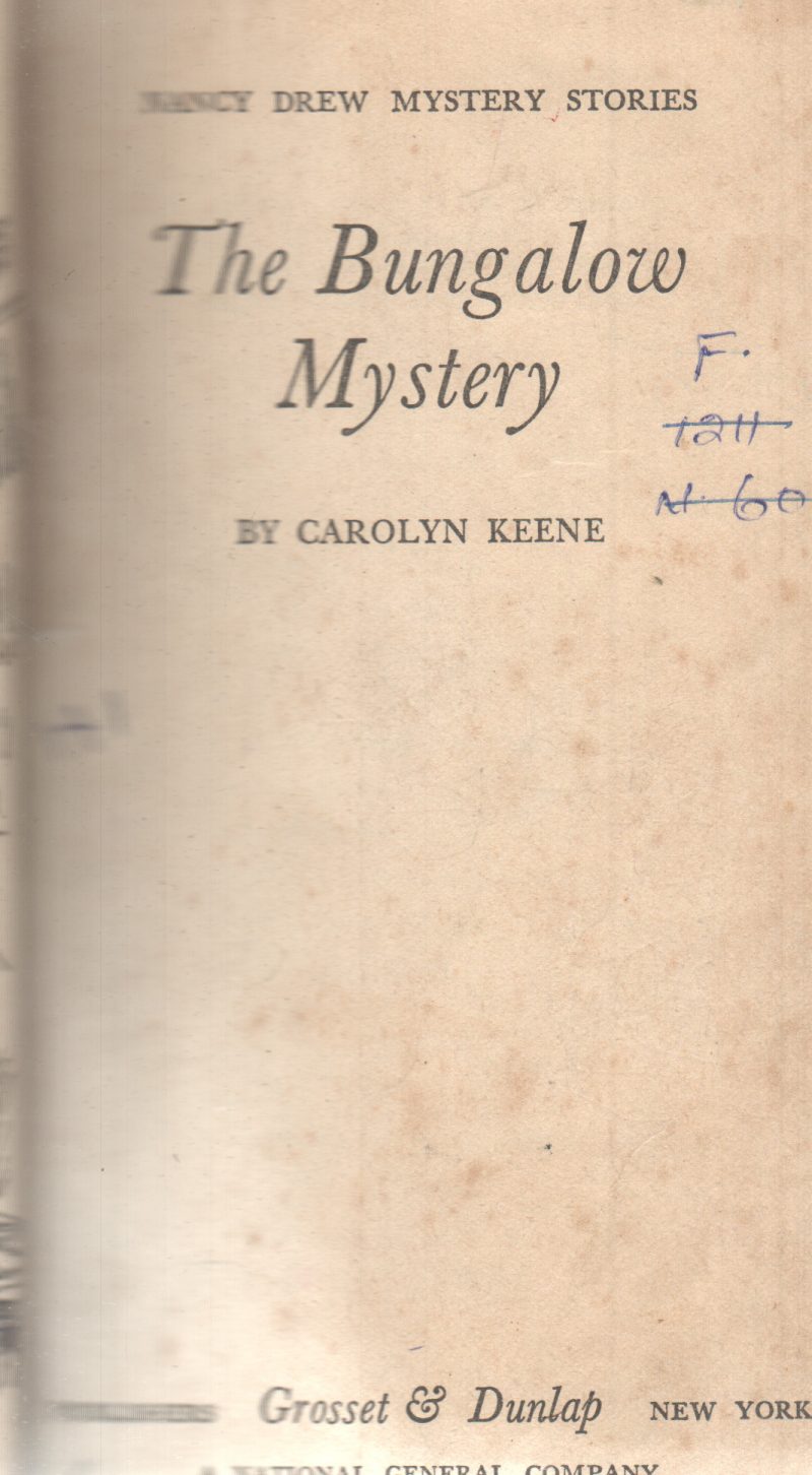 THE BUNGALOW MYSTERY BY CAROLYN KEENE