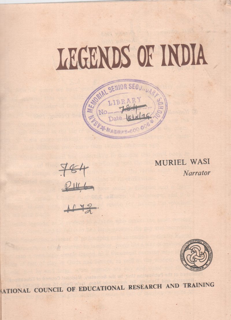 LEGENDS OF INDIA BY MURIEL WASI