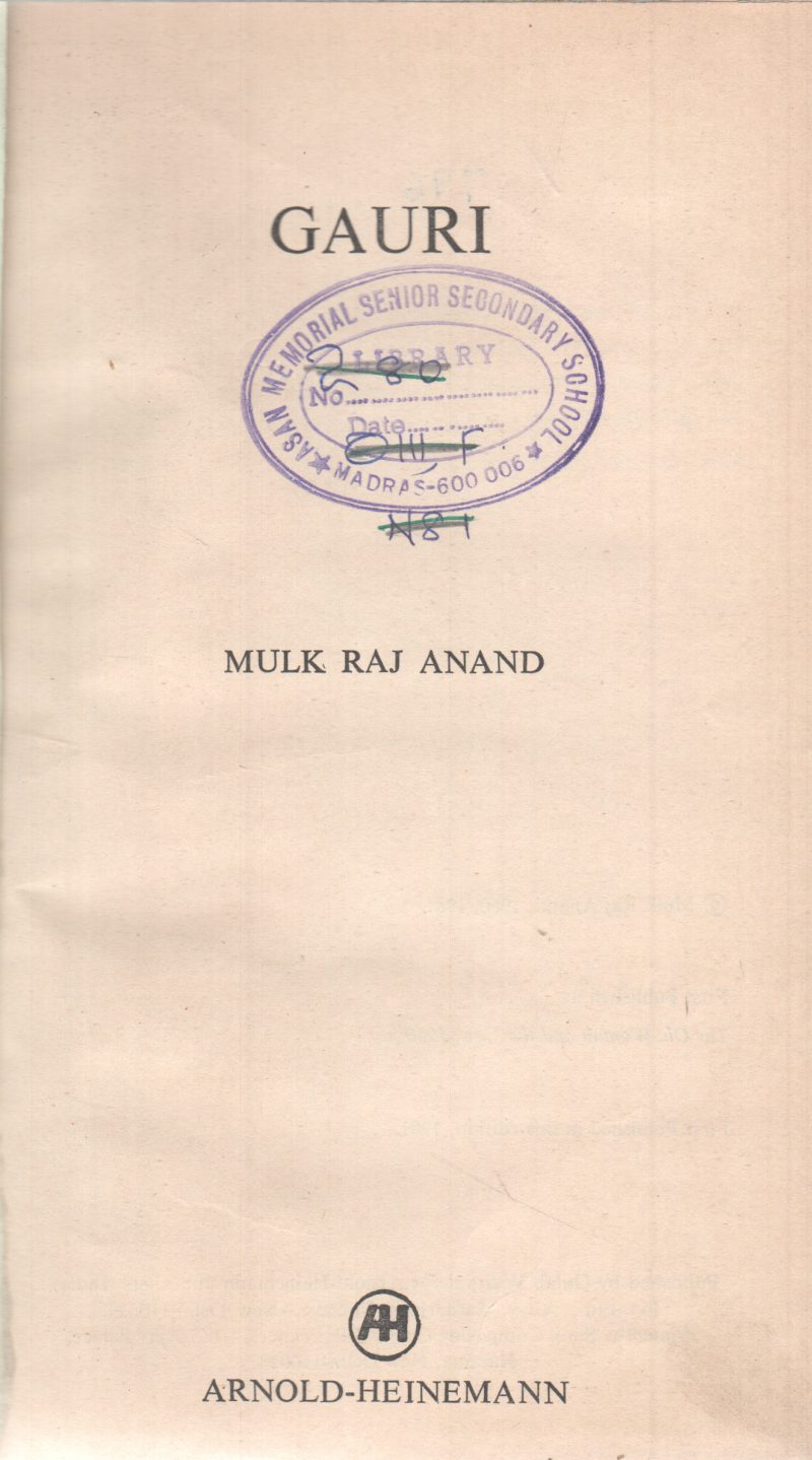 GAURI BY MULK RAJ ANAND