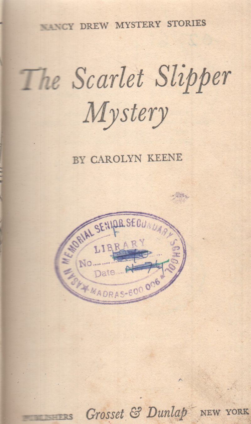 THE SCARLET SLIPPER MYSTERY BY CAROLYN KEENE