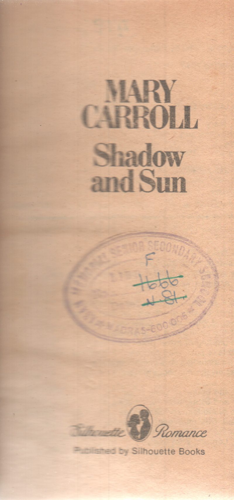SHADOW AND SUN BY MARY CARROLL