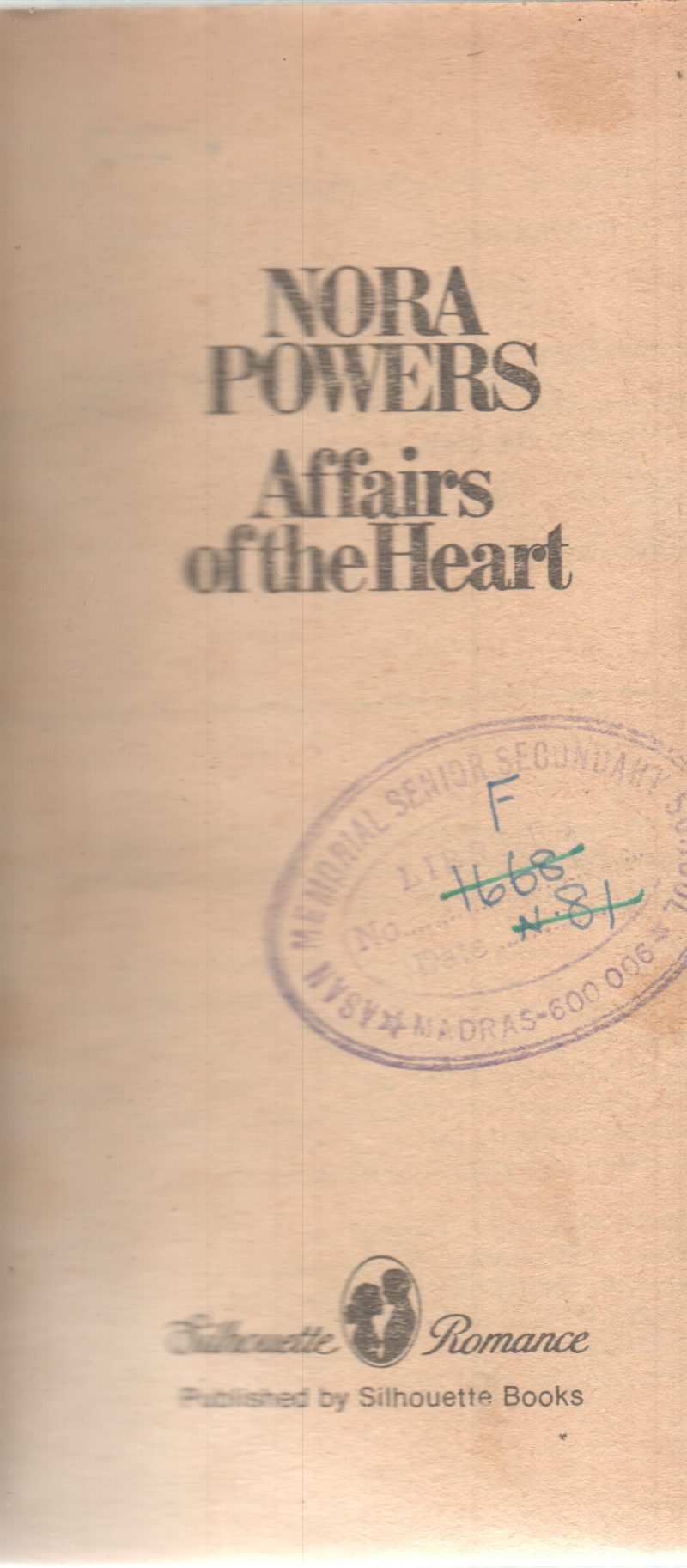 AFFAIRS OF THE HEART BY NORA POWERS
