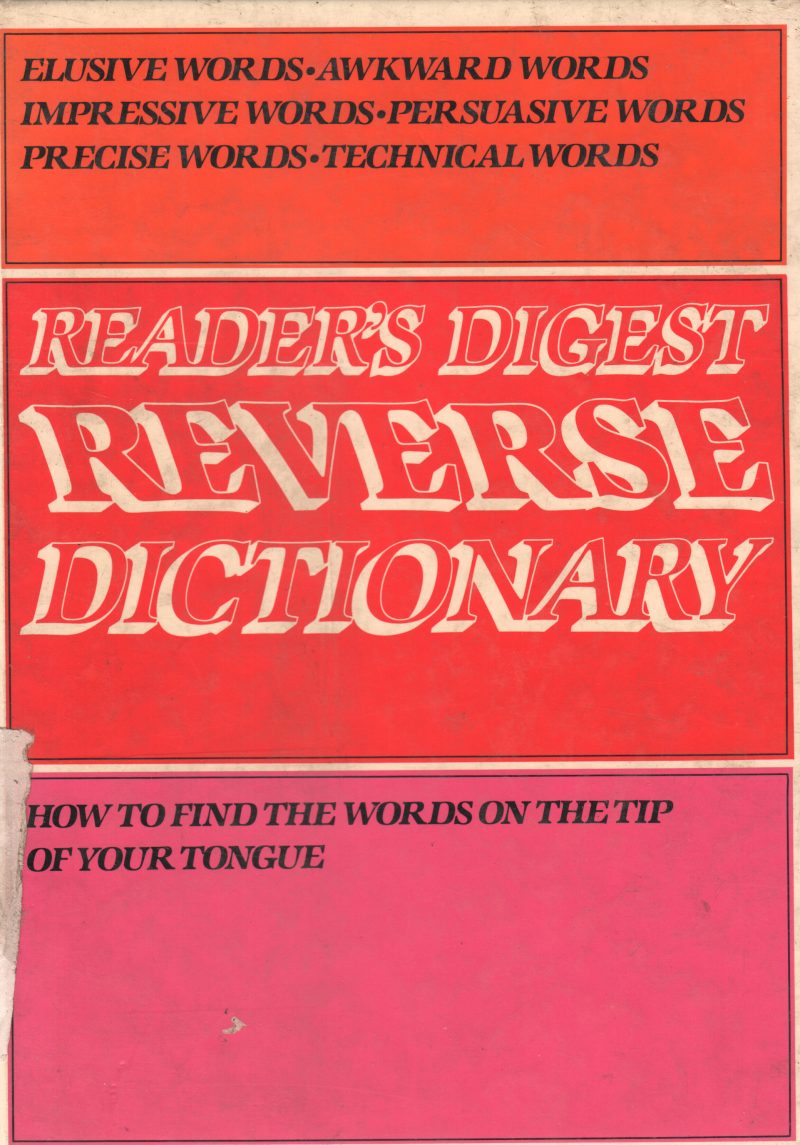READER'S DIGEST REVERSE DICTIONARY