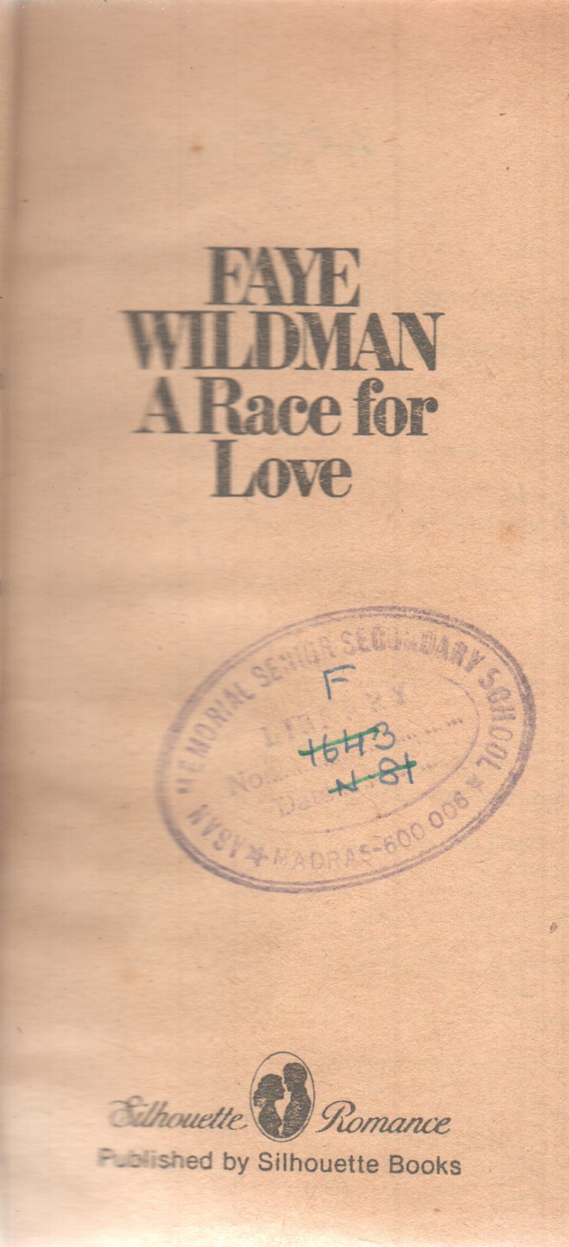 A RACE FOR LOVE BY FAYE WILDMAN