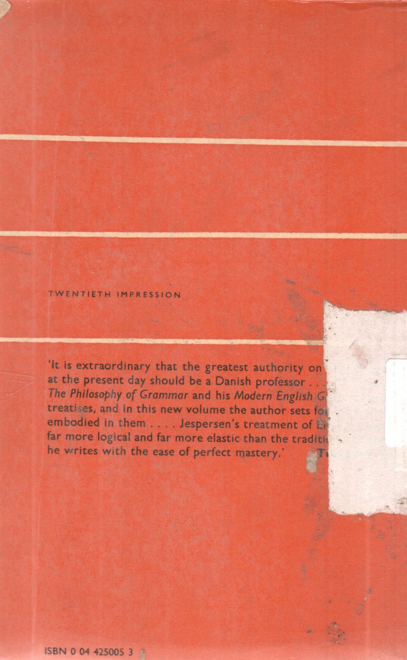 ESSENTIALS OF ENGLISH GRAMMAR BY OTTO JESPERSEN - Image 2