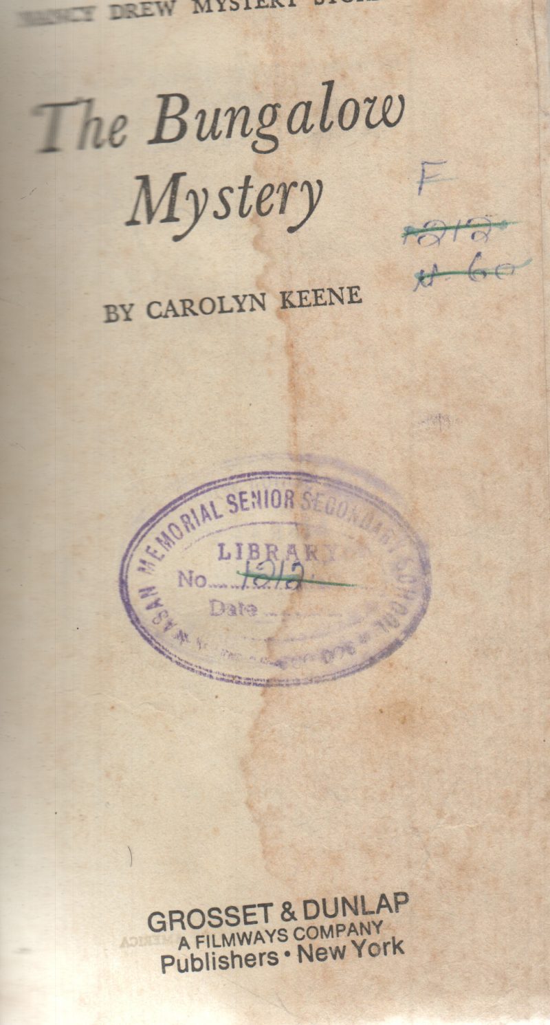 THE BUNGALOW MYSTERY BY CAROLYN KEENE