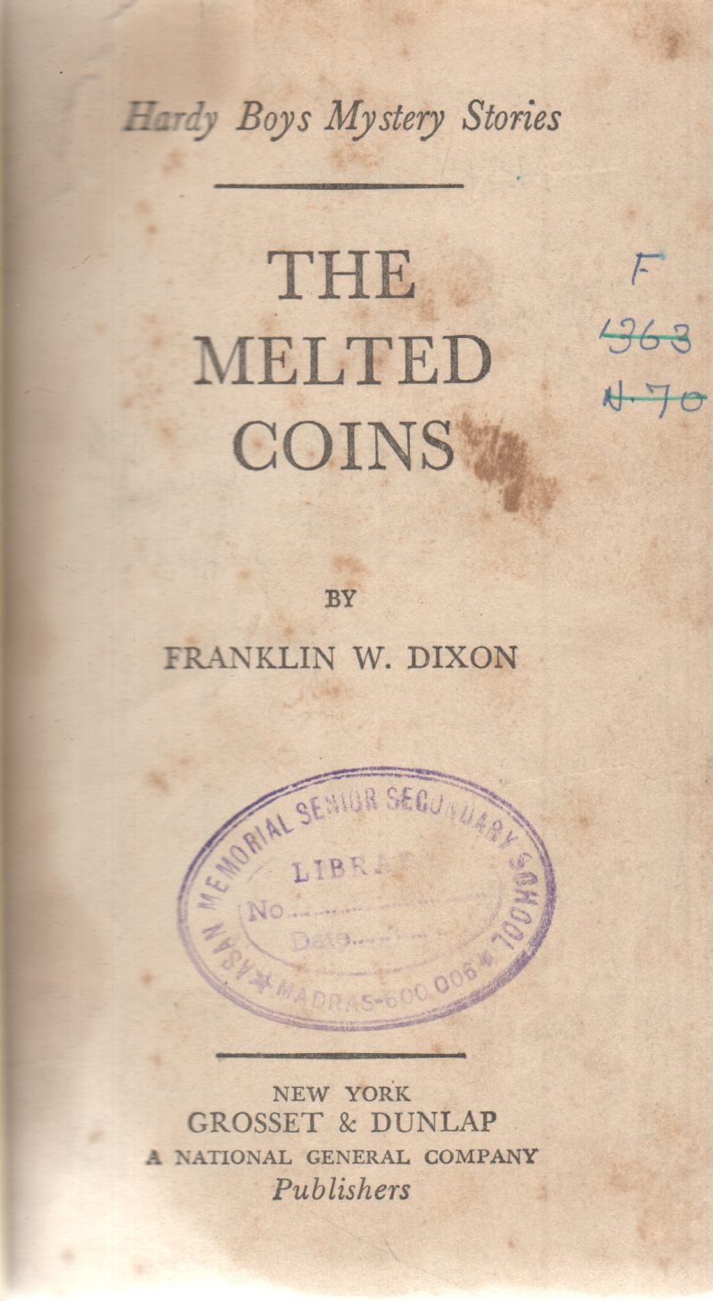 THE MELTED COINS BY FRANKLIN W. DIXON