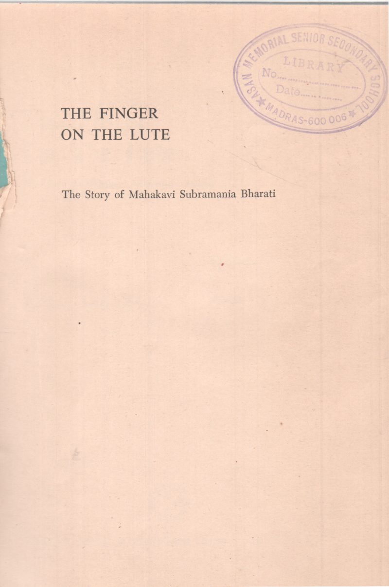 THE FINGER ON THE FLUTE BY SUBRAMANIA BHARATI