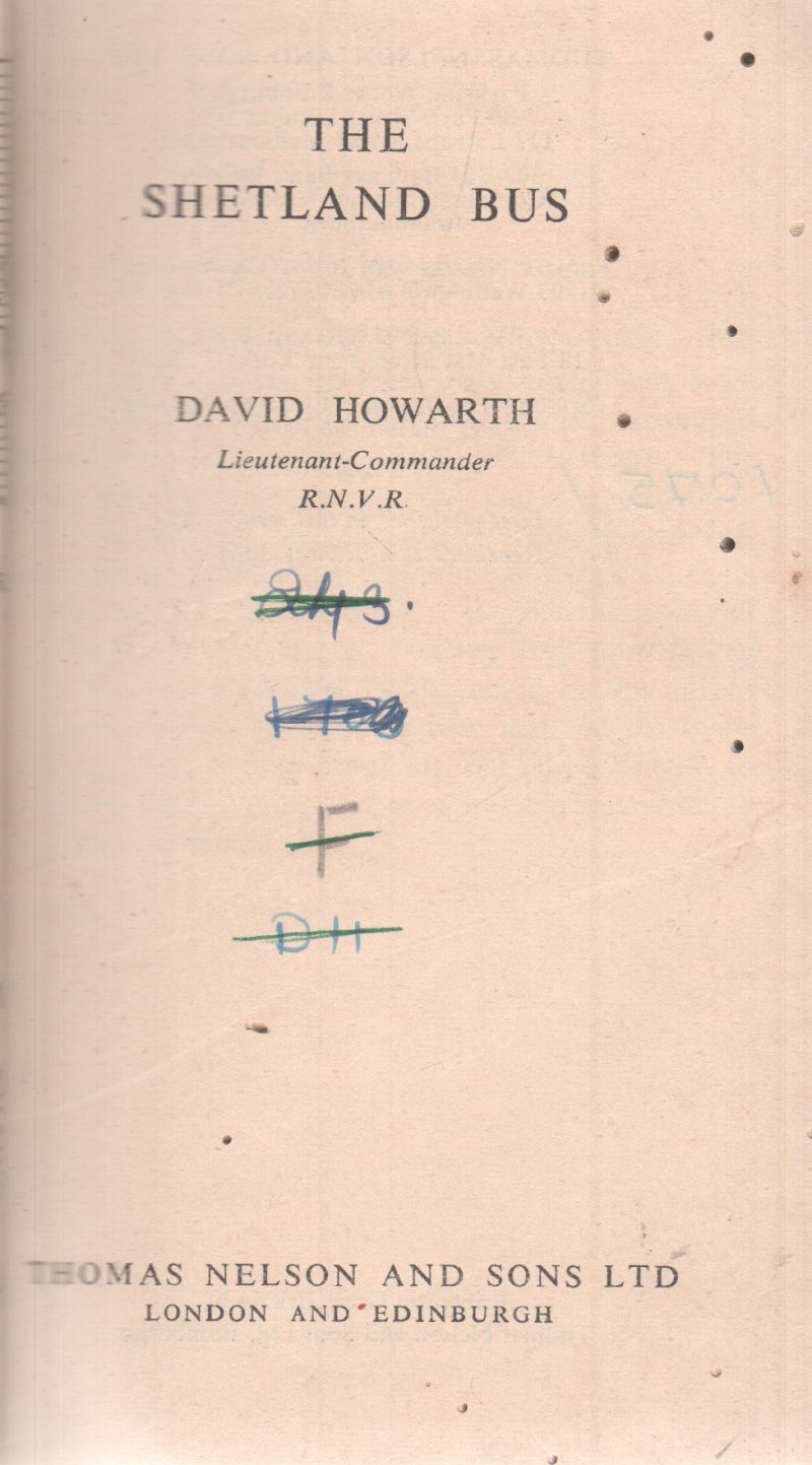 THE SHETLAND BUS BY DAVID HOWARTH