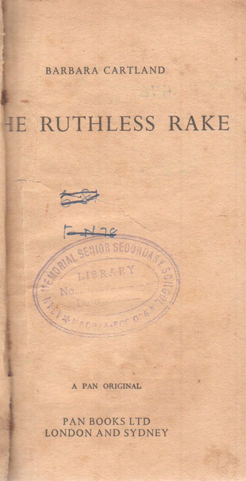 THE RUTHLESS RAKE BY BARBARA CARTLAND