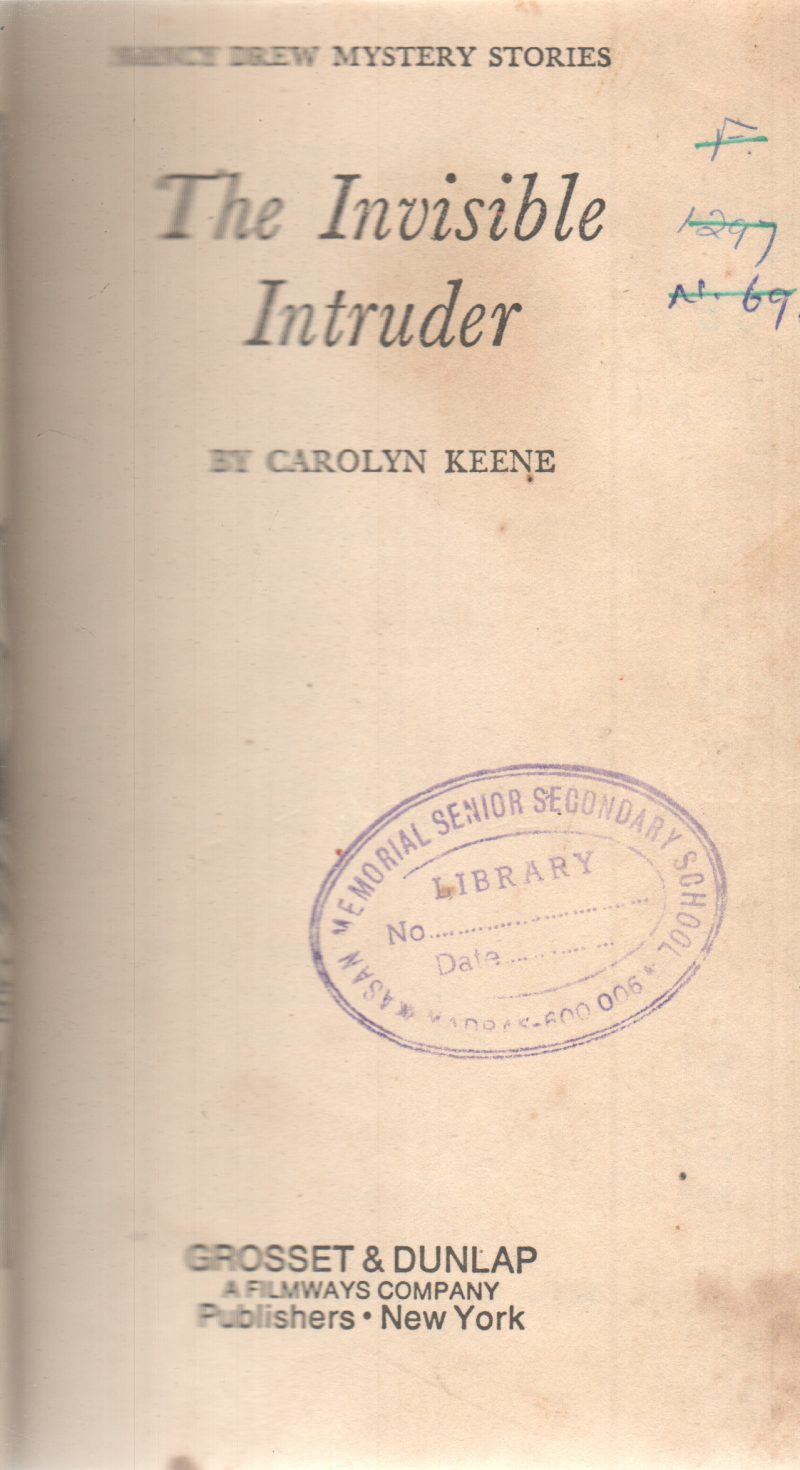 THE INVISIBLE INTRUDER BY CAROLYN KEENE