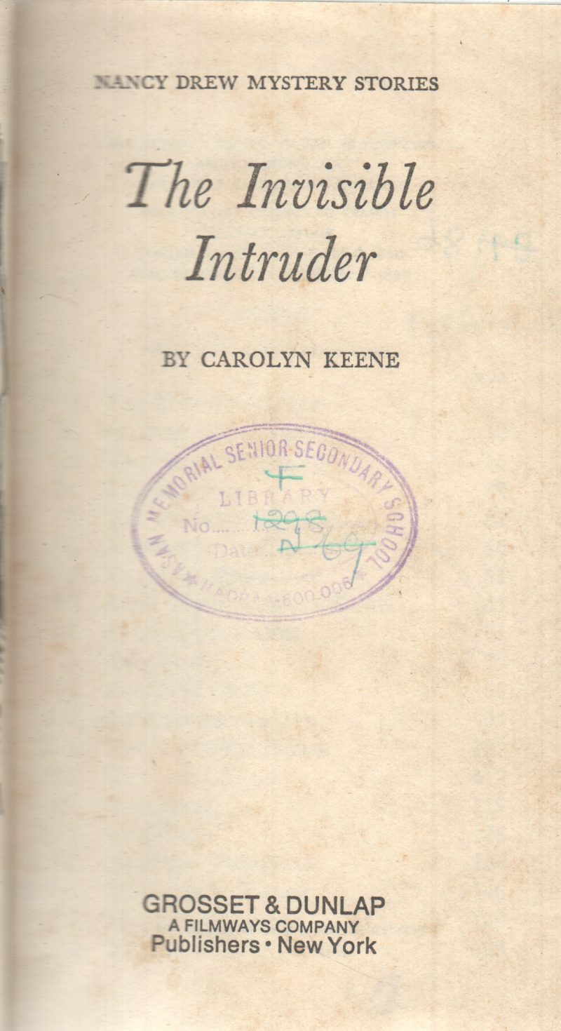 THE INVISIBLE INTRUDER BY CAROLYN KEENE