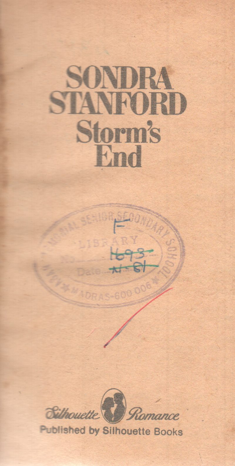 STORM'S END BY SONDRA STANFORD