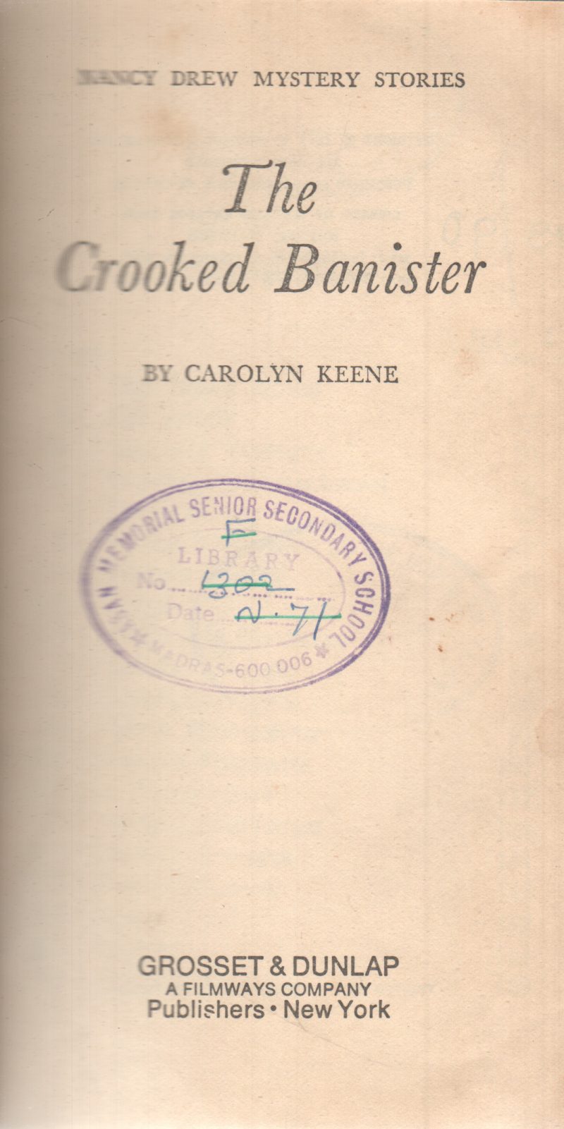 THE CROOKED BANISTER BY CAROLYN KEENE