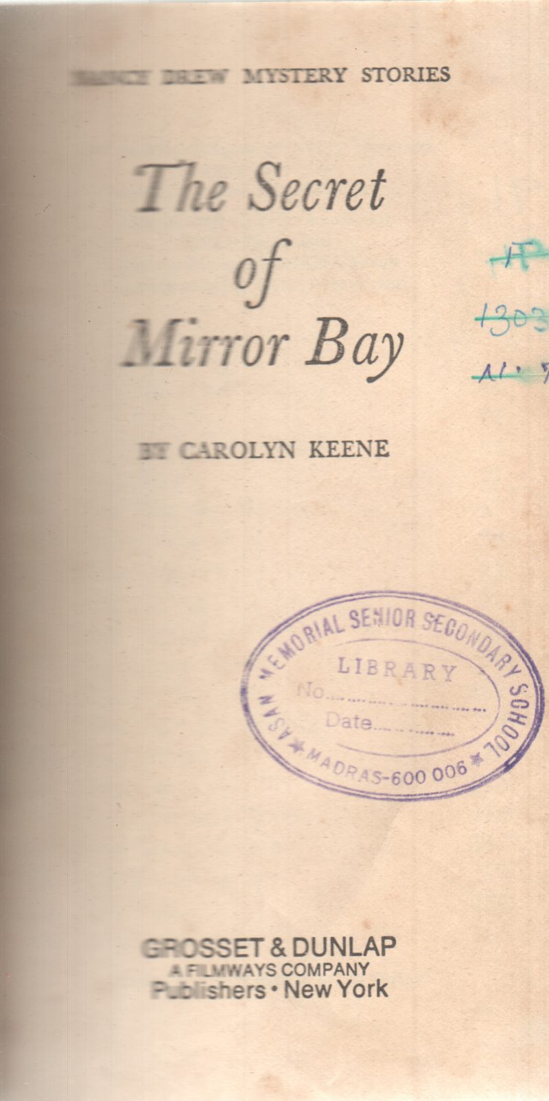 THE SECRET OF MIRROR BAY BY CAROLYN KEENE
