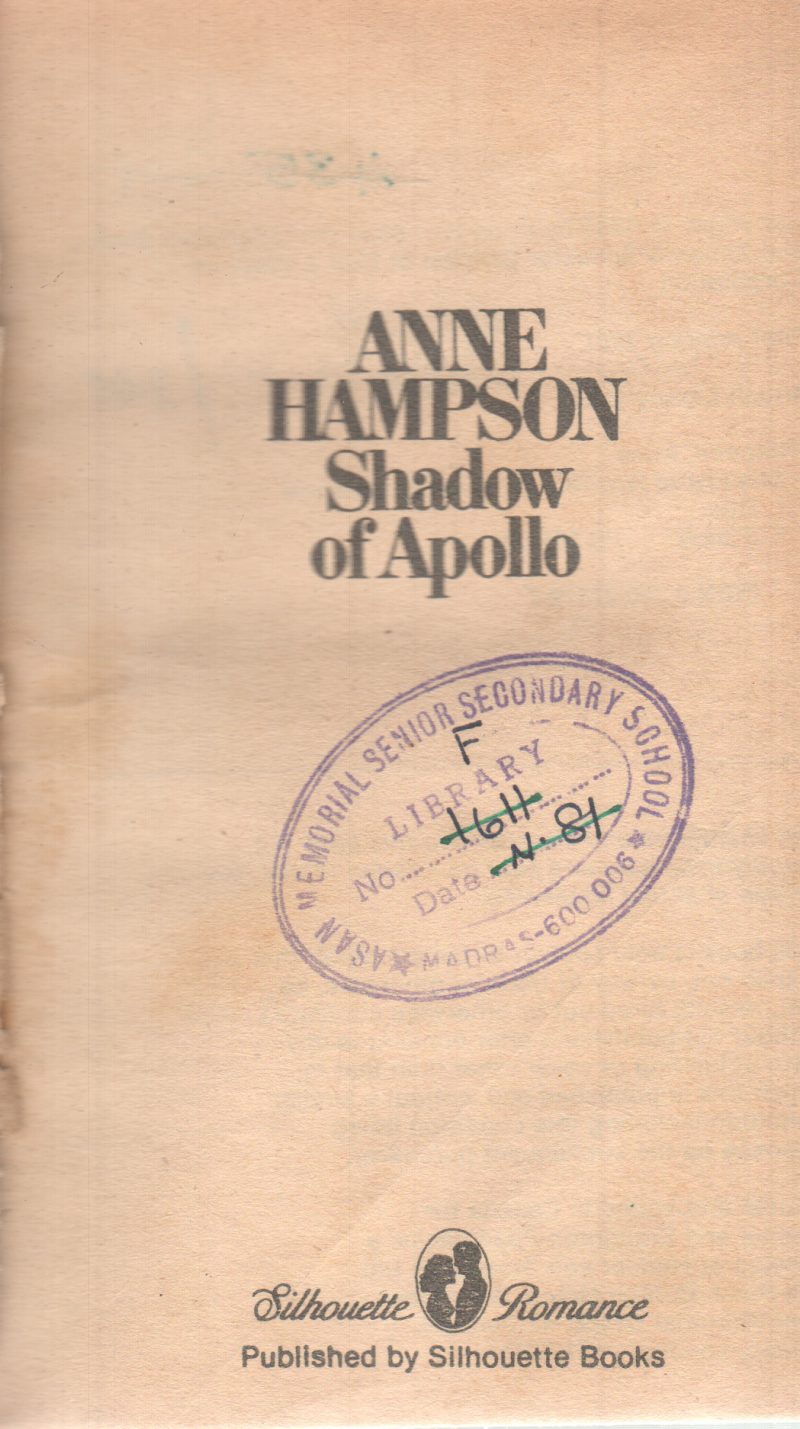 SHADOW OF APOLLO BY ANNE HAMPSON