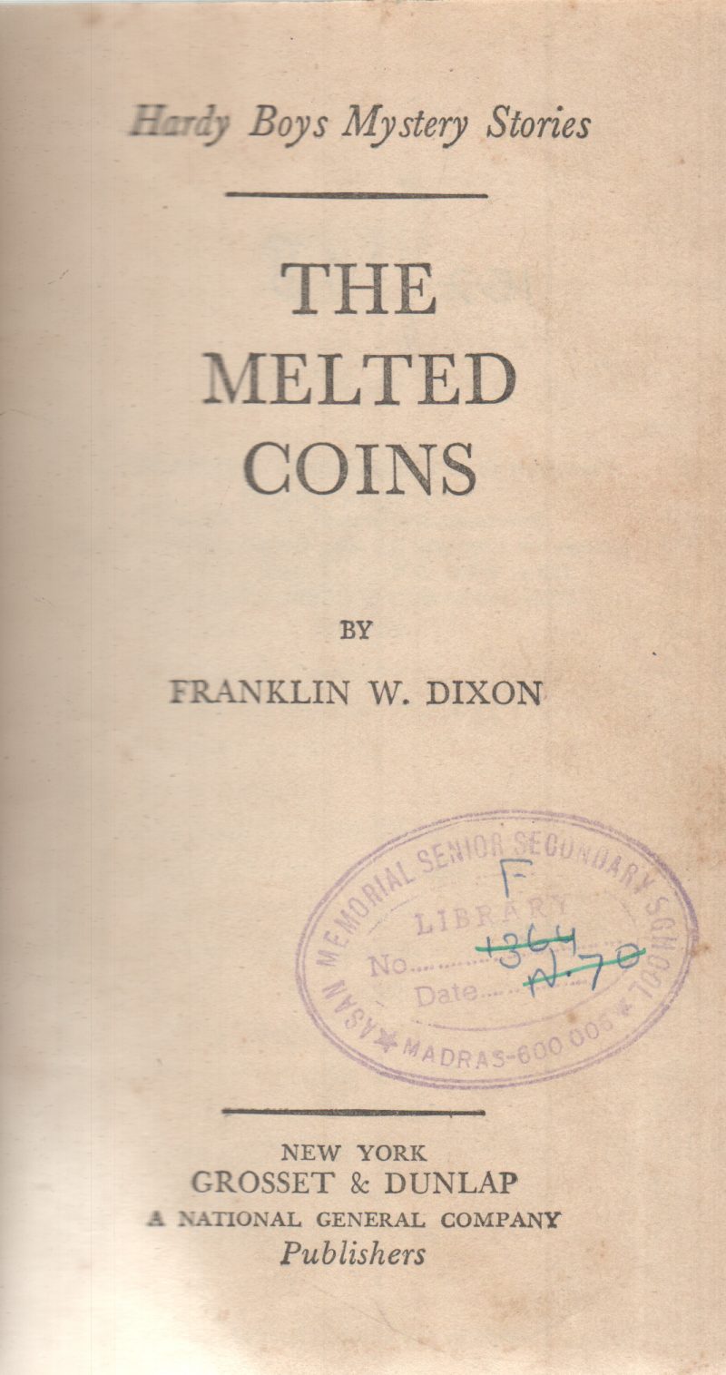 THE MELTED COINS BY FRANKLIN W. DIXON