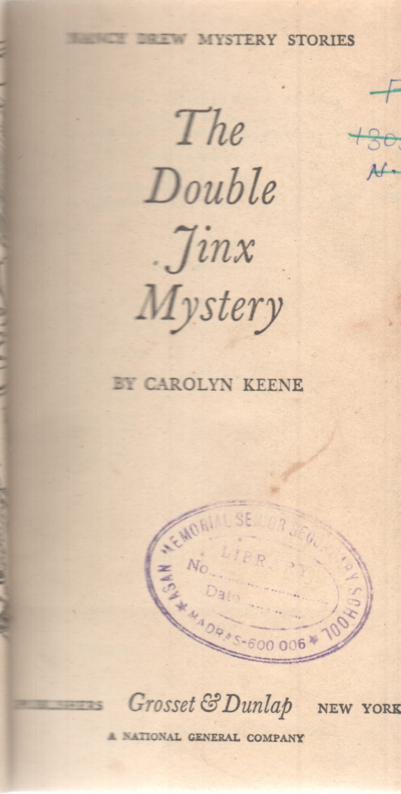 THE DOUBLE JINX MYSTERY BY CAROLYN KEENE