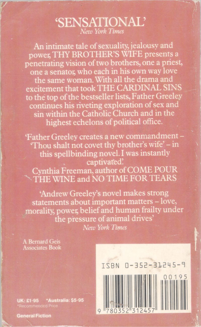 THE BROTHER'S WIFE BY ANDREW M. GREELEY - Image 2