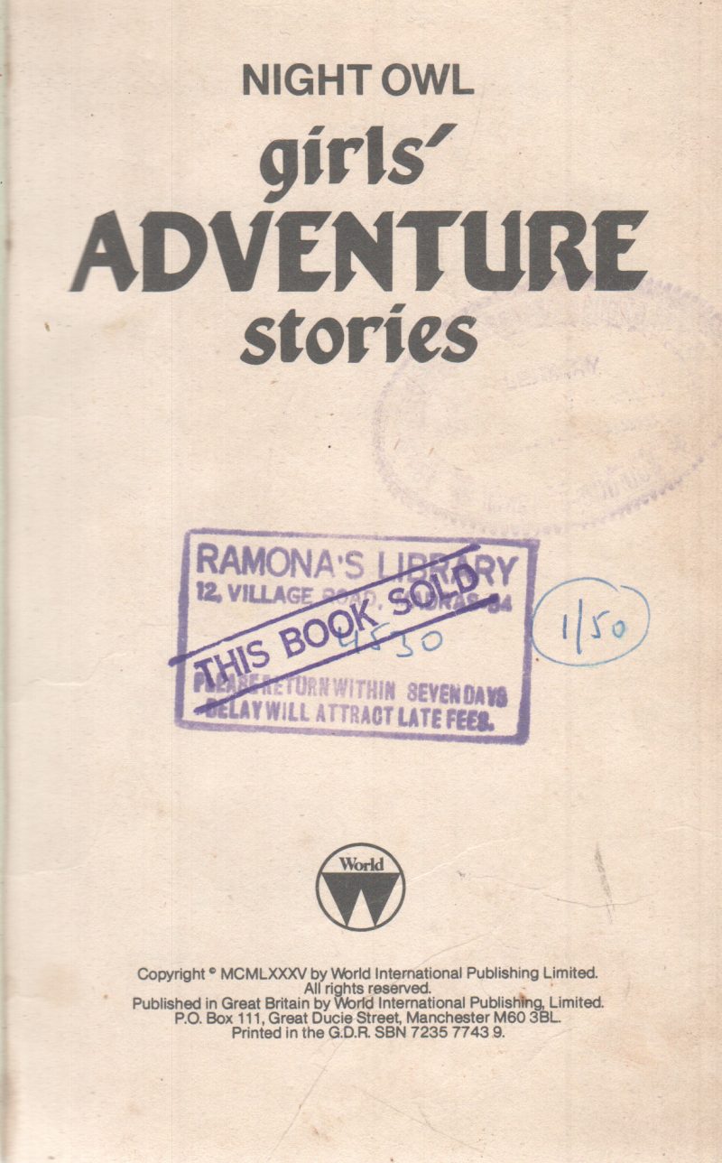 GIRL'S ADVENTURE STORIES