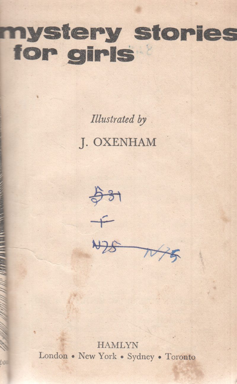 MYSTERY STORIES FOR GIRLS BY J.OXENHAM