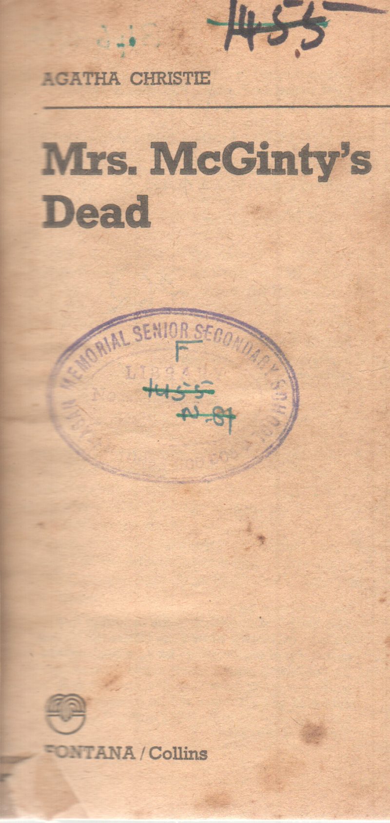 MRS. MCGINTY'S DEAD BY AGATHA CHRISTIE