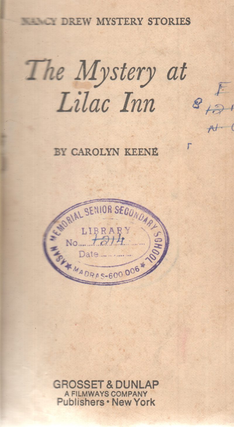 THE MYSTERY AT LILAC INN BY CAROLYN KEENE