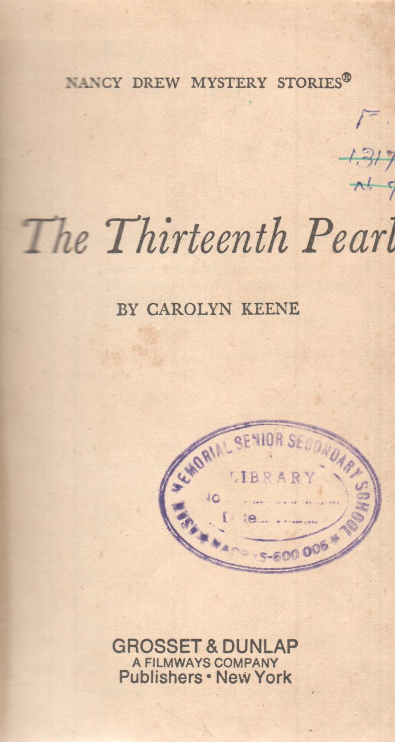 THE THIRTEENTH PEARL BY CAROLYN KEENE