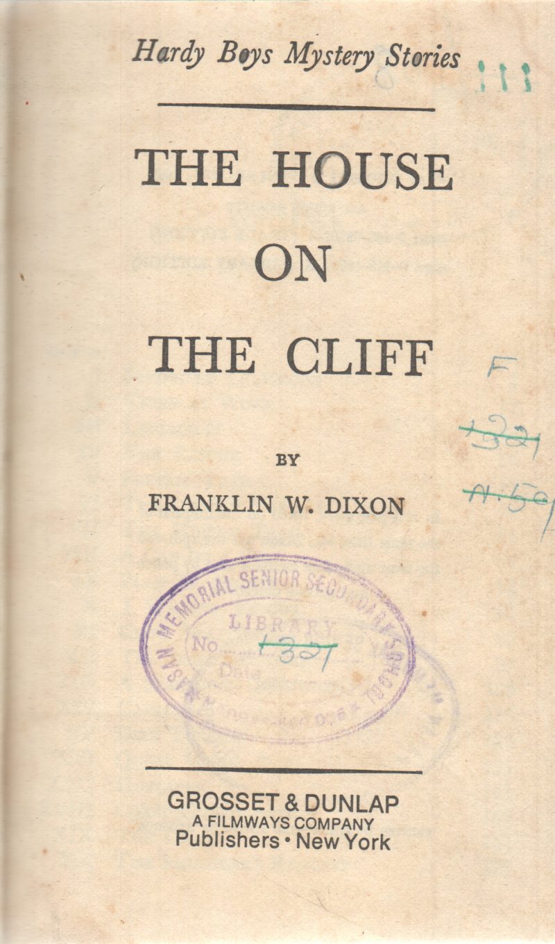 THE HOUSE ON THE CLIFF BY FRANKLIN W. DIXON