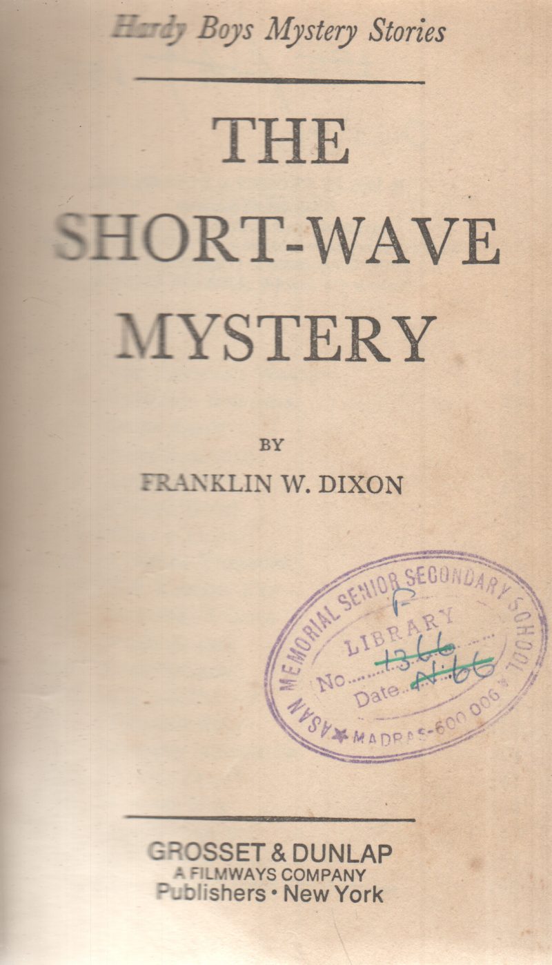 THE SHORT-WAVE MYSTERY BY FRANKLIN W. DIXON
