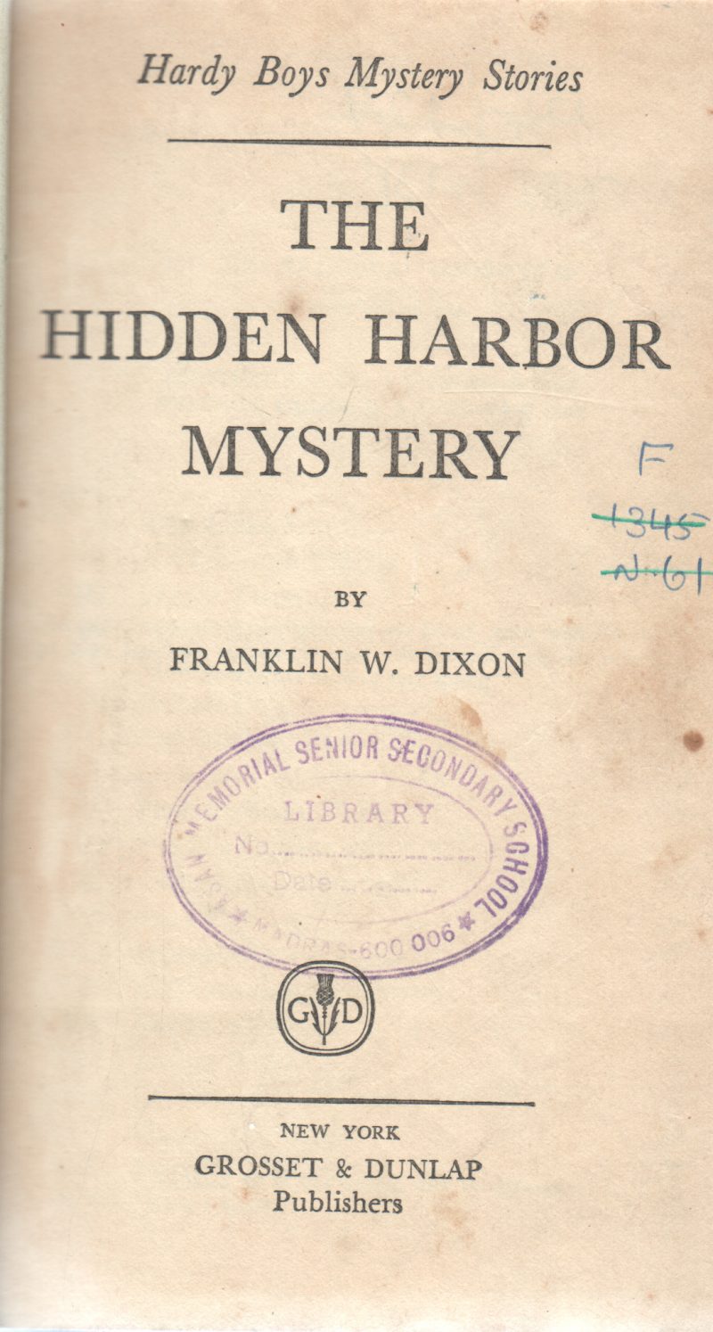 THE HIDDEN HARBOR MYSTERY BY FRANKLIN W.DIXON