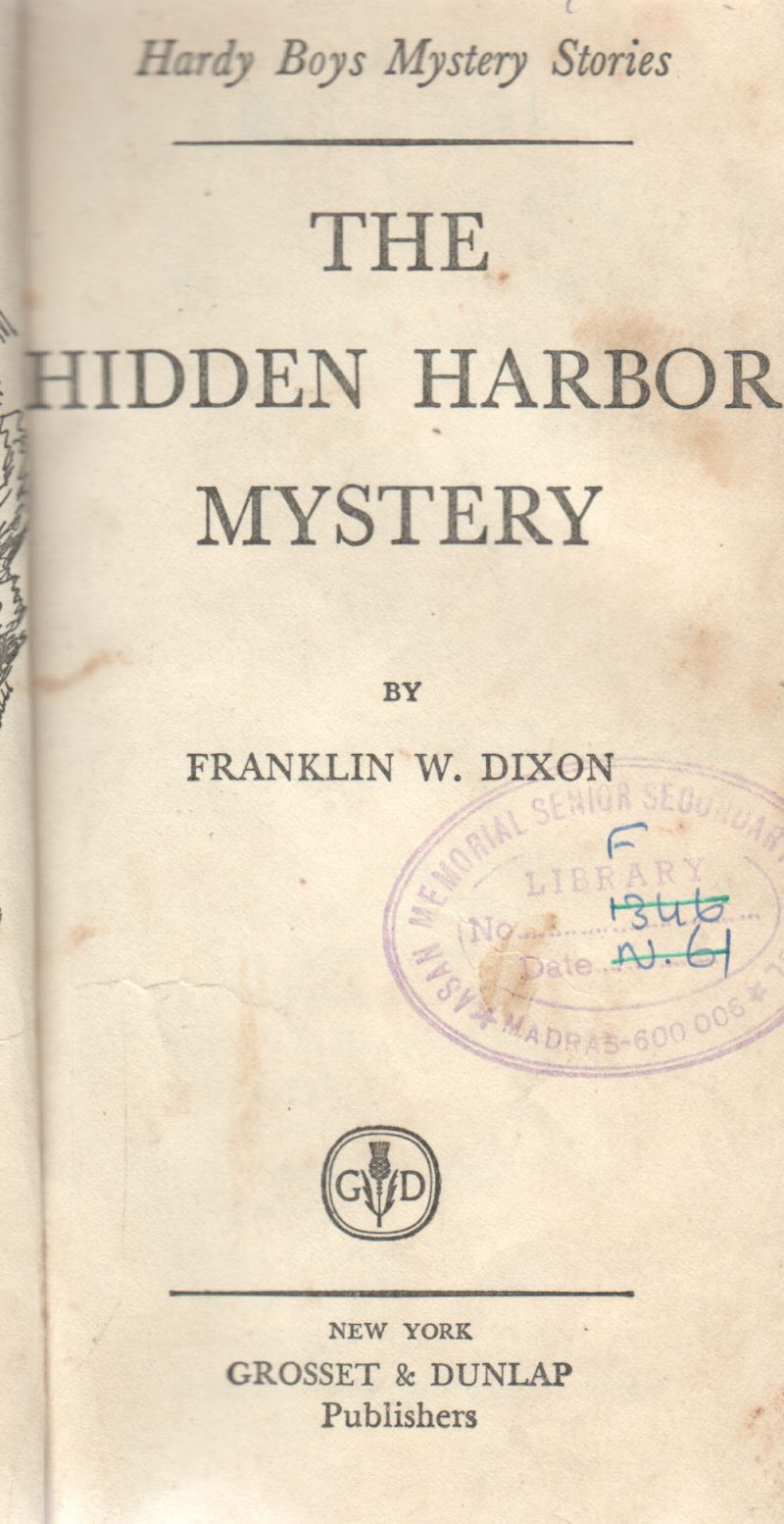 THE HIDDDEN HARBOR MYSTERY BY FRANKLIN W.DIXON