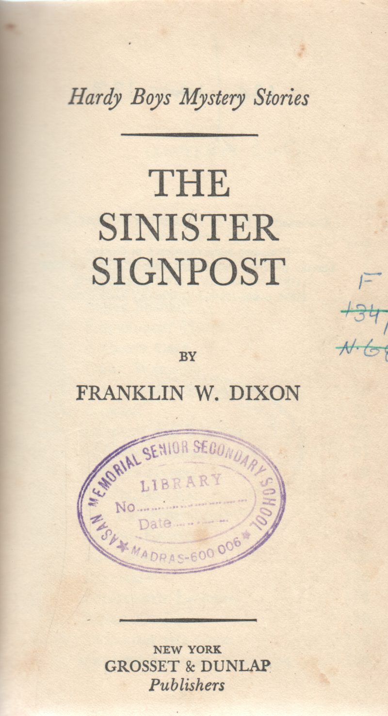 THE SINISTER SIGNPOST BY FRANKLIN W.DIXON