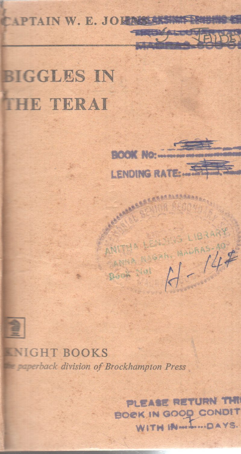 BIGGLES IN THE TERAI BY W.E. JOHNS