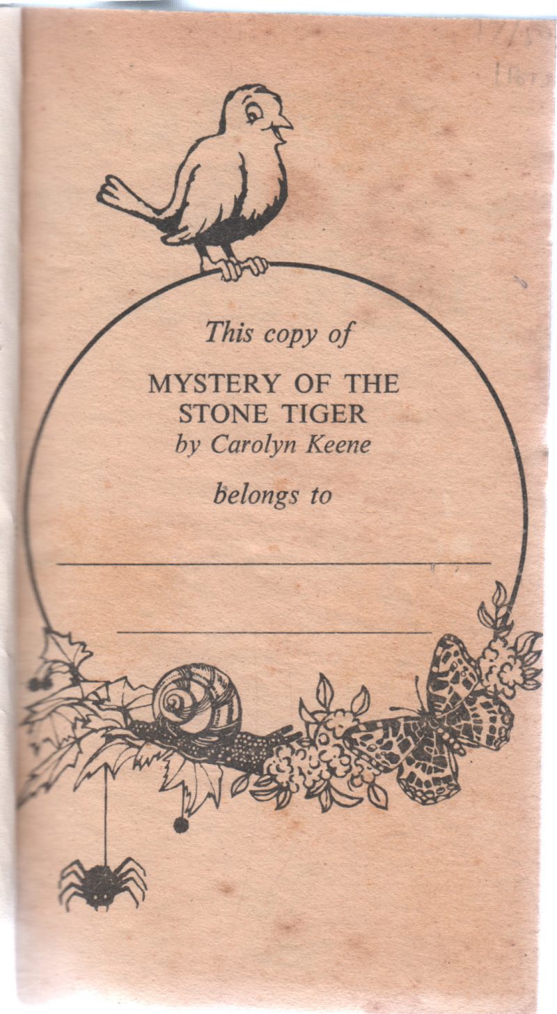 MYSTERY OF STONE TIGER BY CAROLYN KEENE