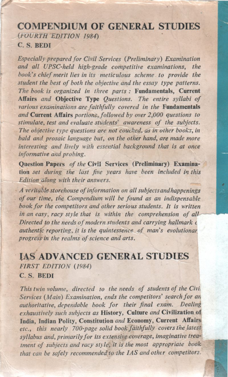 COMPENDIUM OF GENERAL STUDIES BY C S BEDI - Image 2
