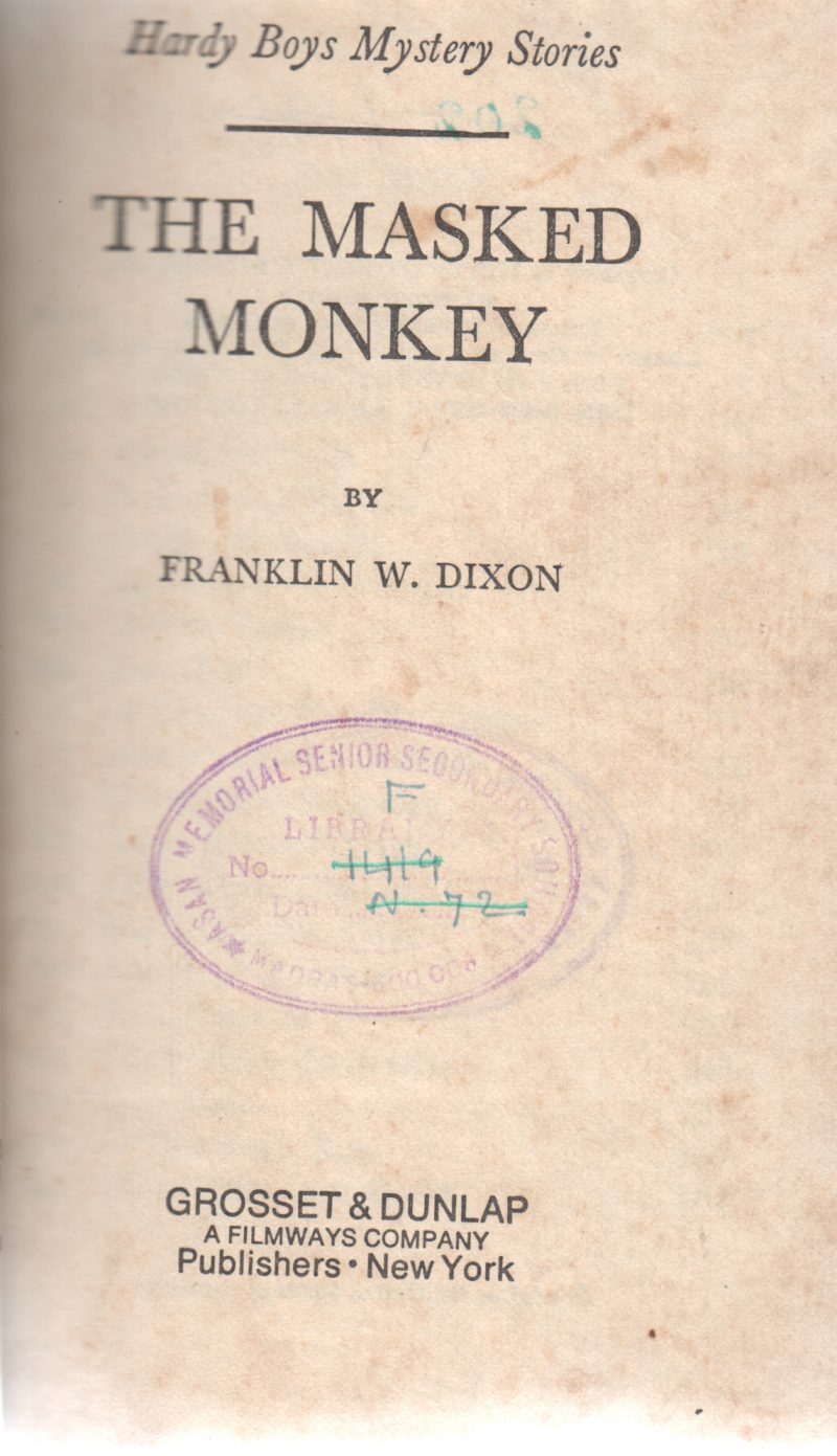 THE MASKED MONKEY BY FRNAKLIN W.DIXON
