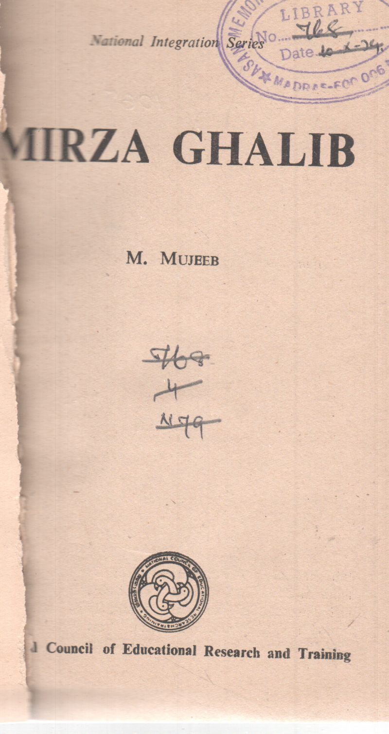 MIRZA GHALIB BY M. MUJEEB