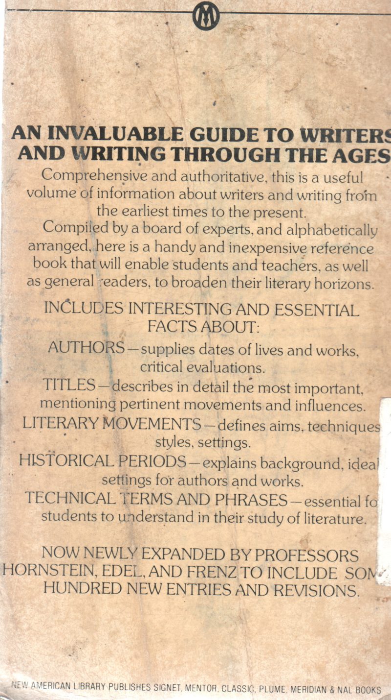 THE READERS COMPANION TO WORLD LITERATURE BY HORNSTEIN - Image 2