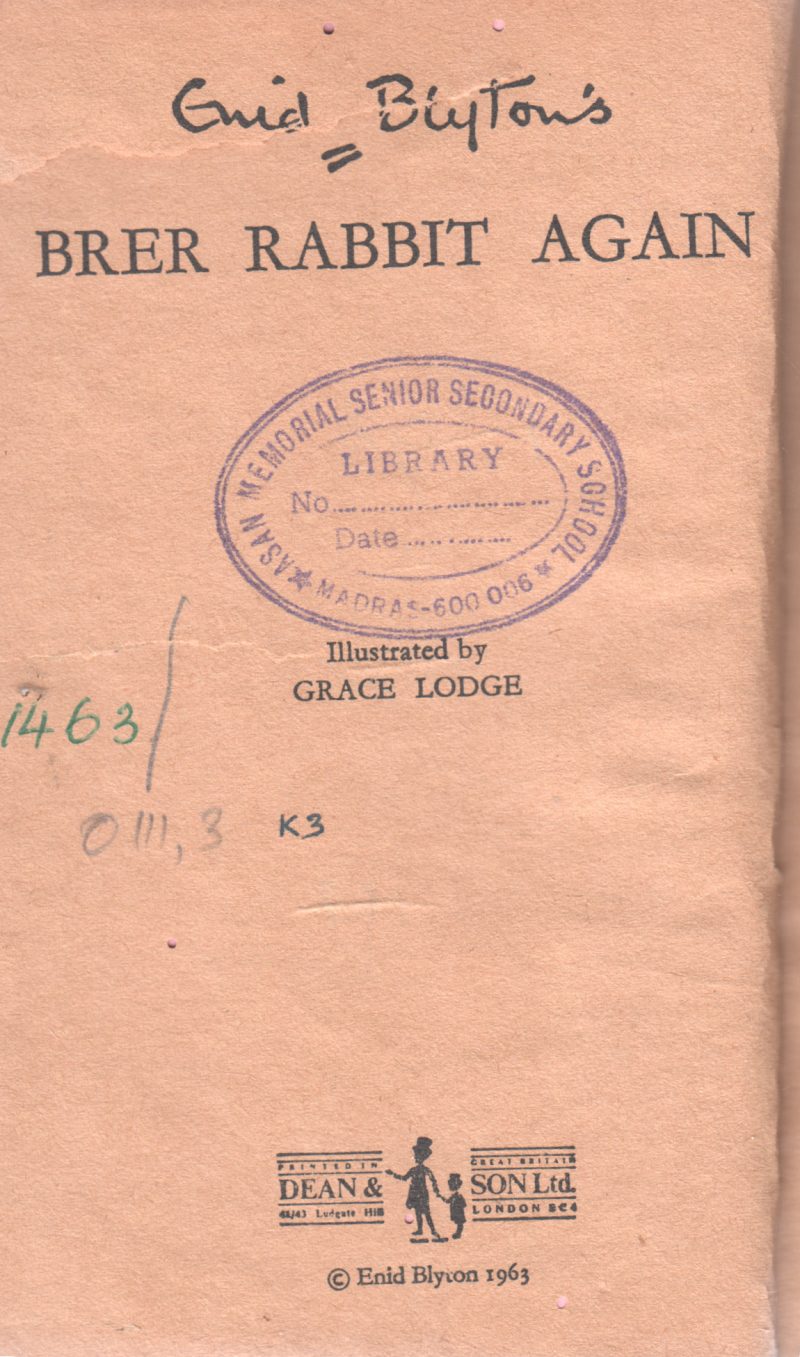 BRER RABBIT AGAIN BY ENID BLYTON